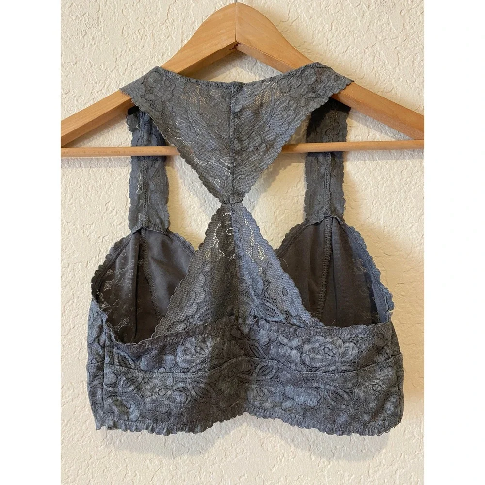 Intimately Free People Bralette Size S/P‎ Khaki Green Adella Lace Racerback Bra